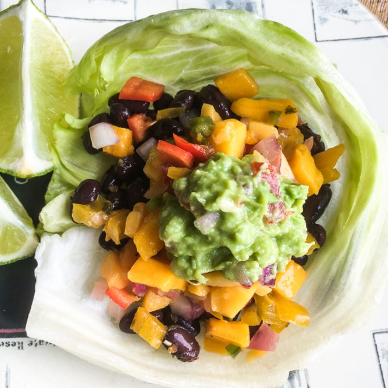 black bean lettuce wrap