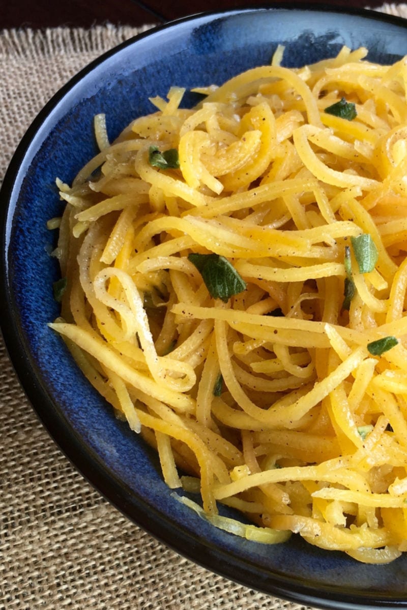 Butternut Squash Noodles Recipe for dinner - When you want a nutritious alternative to regular pasta, make my delicious, savory butternut squash noodles with or without a spiralizer. 