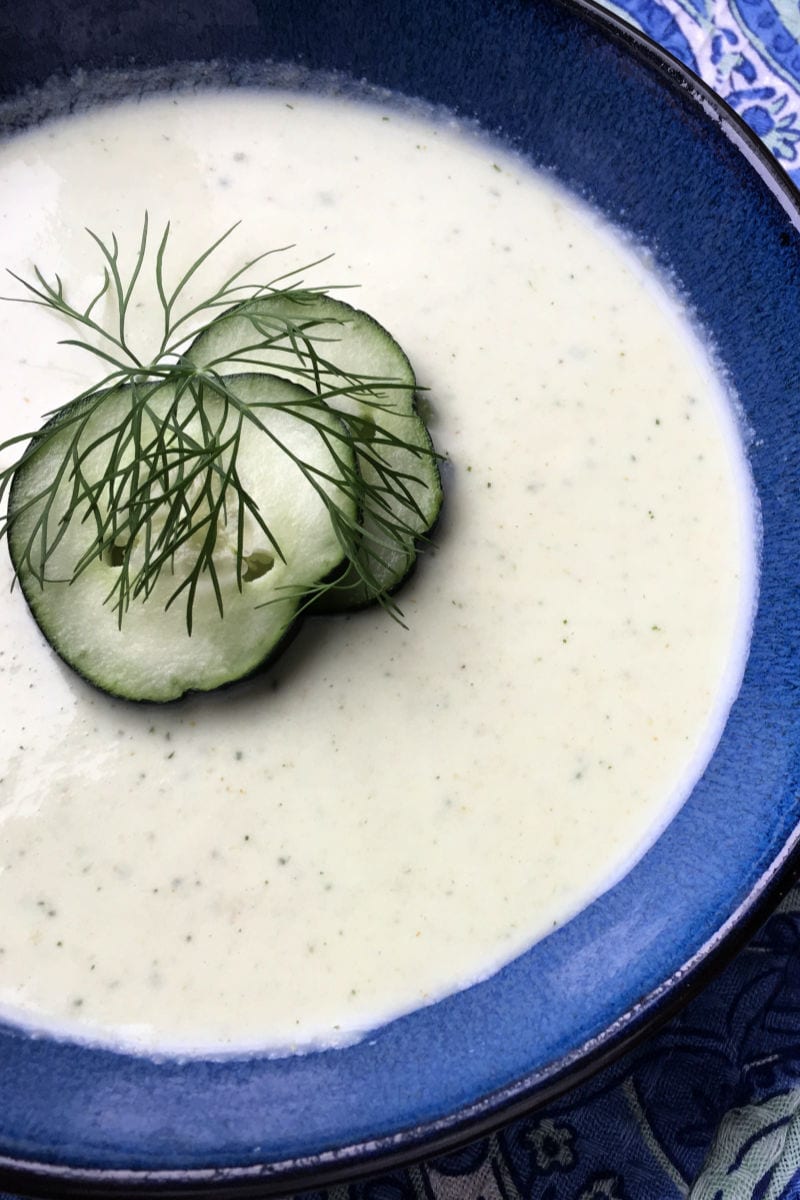 Chilled Cucumber Avocado Soup Recipe #avocadorecipes #ChilledSoup #ColdSoup #SummerSoup