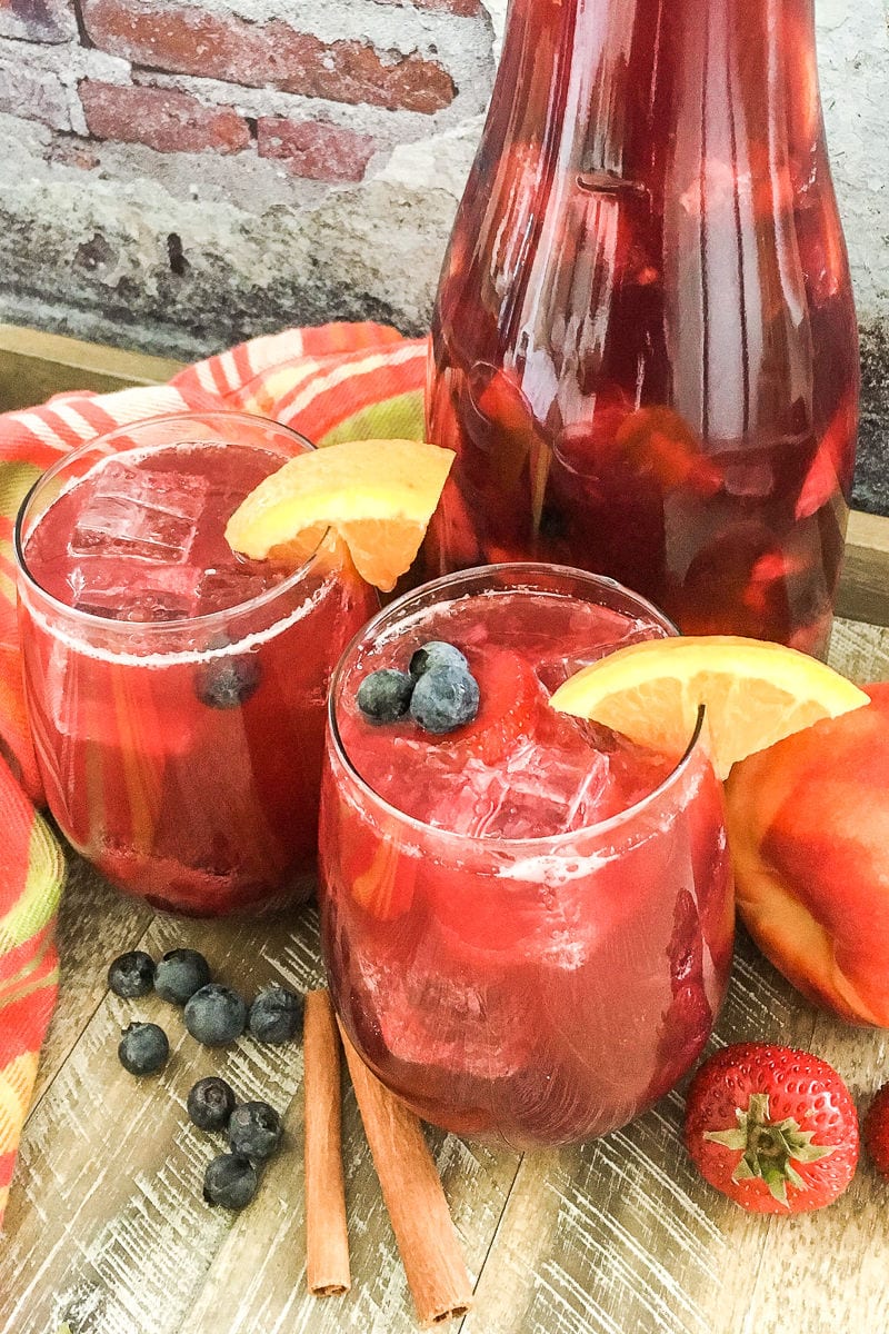 Non-alcoholic Berry Peach Punch Recipe - Make a pitcher of my fruity berry peach punch, when you want a flavorful and refreshing non-alcoholic party drink that the whole family can enjoy. 