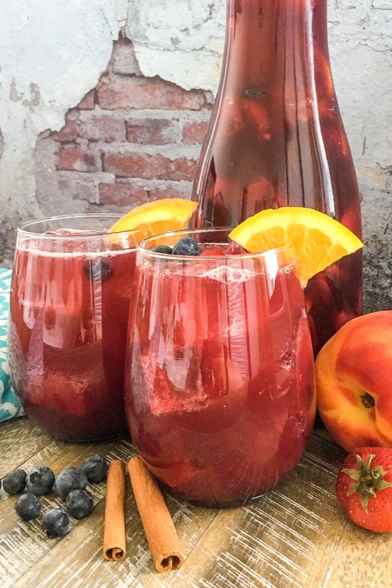 Non-alcoholic Berry Peach Punch Recipe - Make a pitcher of my fruity berry peach punch, when you want a flavorful and refreshing non-alcoholic party drink that the whole family can enjoy. 