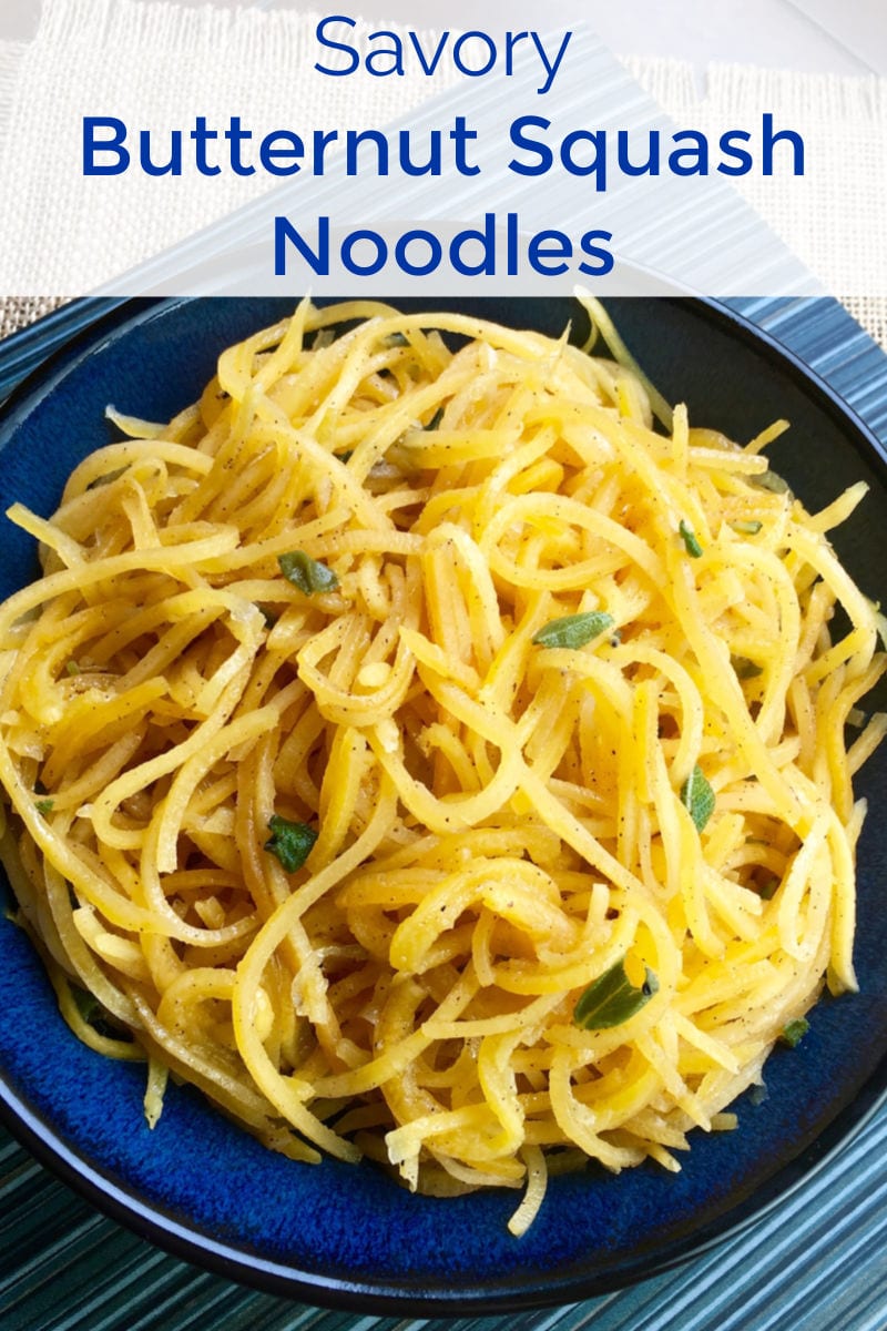 Butternut Squash Noodles Recipe for dinner - When you want a nutritious alternative to regular pasta, make my delicious, savory butternut squash noodles with or without a spiralizer. 