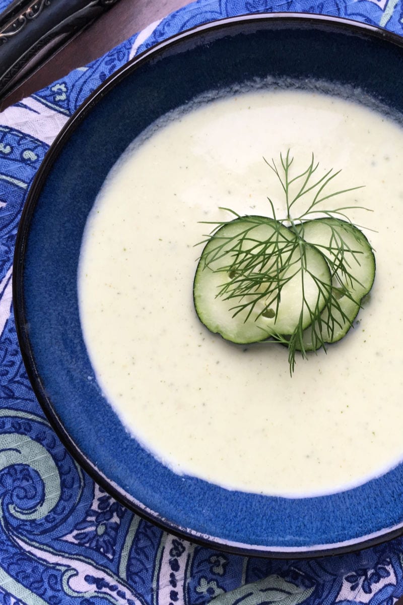 Chilled Cucumber Avocado Soup Recipe #avocadorecipes #ChilledSoup #ColdSoup #SummerSoup