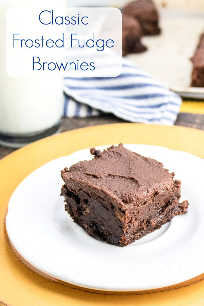 Classic Frosted Fudge Brownies Recipe #Brownies #FudgeBrownies #FrostedBrownies #WalnutBrownies #BrowniesFromScratch