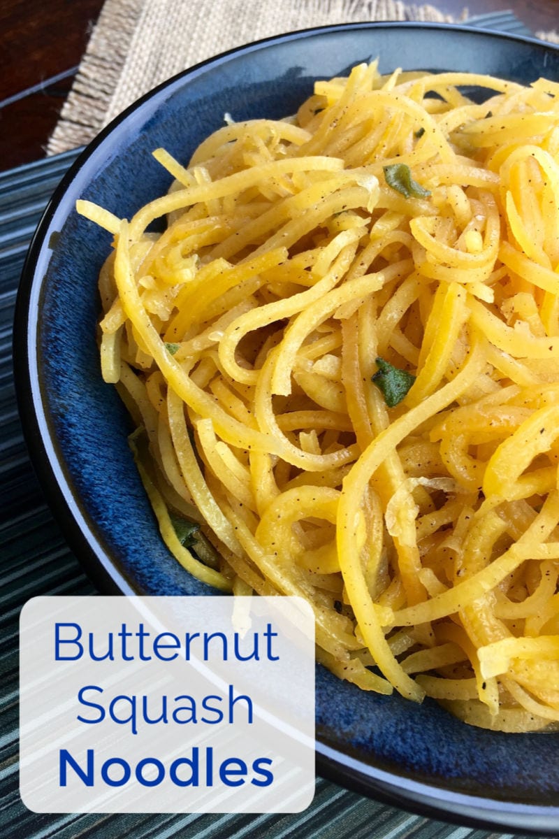 Butternut Squash Noodles Recipe for dinner - When you want a nutritious alternative to regular pasta, make my delicious, savory butternut squash noodles with or without a spiralizer. 