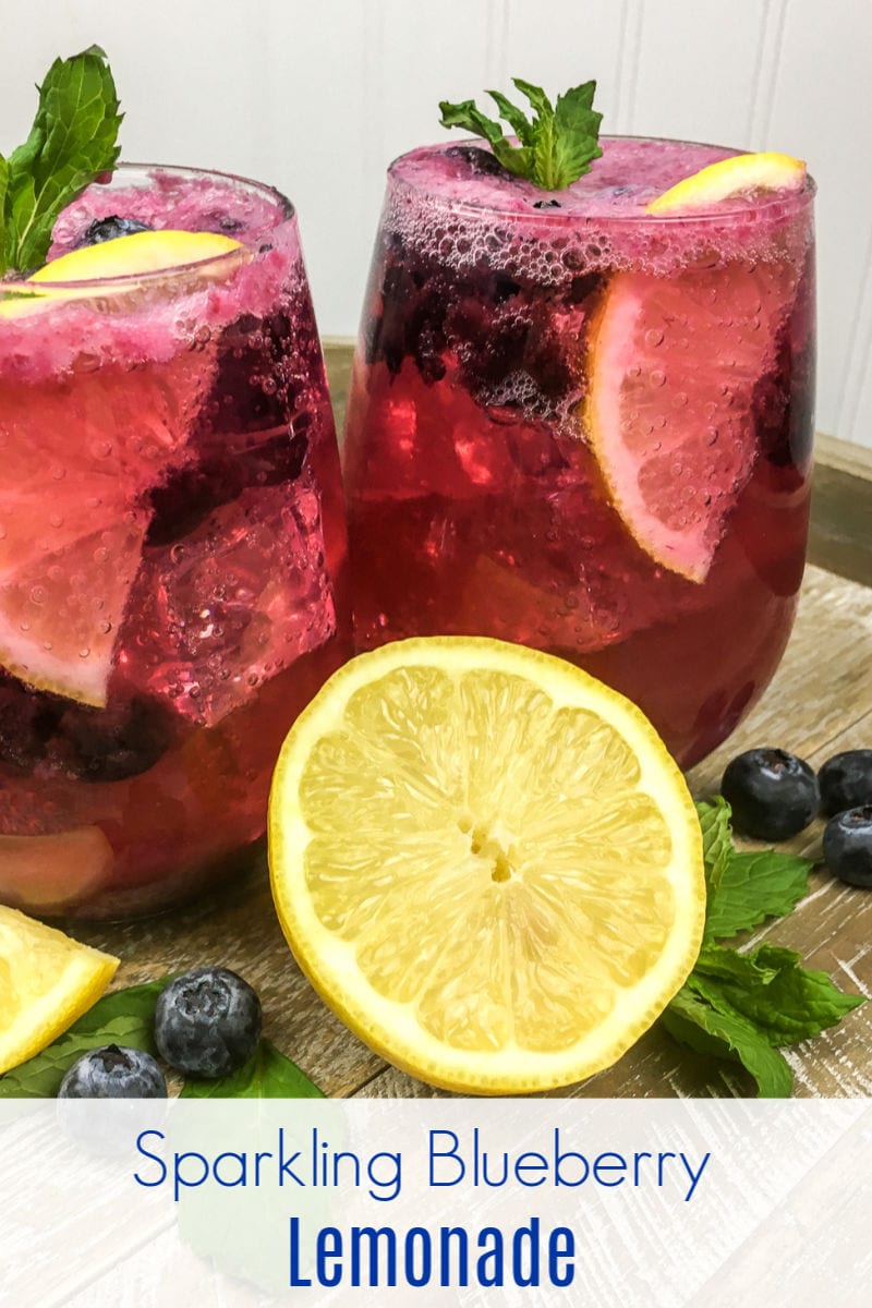 Sparkling Blueberry Lemonade Mocktail Recipe - A sparkling blueberry lemonade mocktail is a lovely way to refresh, when the weather is warm. This non-alcoholic blueberry lemonade feels like a