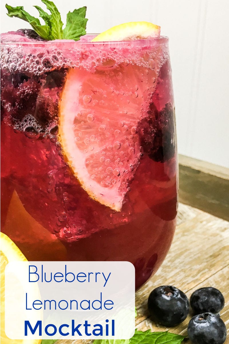 Sparkling Blueberry Lemonade Mocktail Recipe - A sparkling blueberry lemonade mocktail is a lovely way to refresh, when the weather is warm. This non-alcoholic blueberry lemonade feels like a