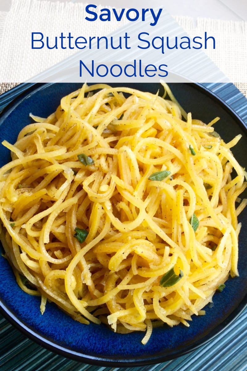 Butternut Squash Noodles Recipe for dinner - When you want a nutritious alternative to regular pasta, make my delicious, savory butternut squash noodles with or without a spiralizer. 