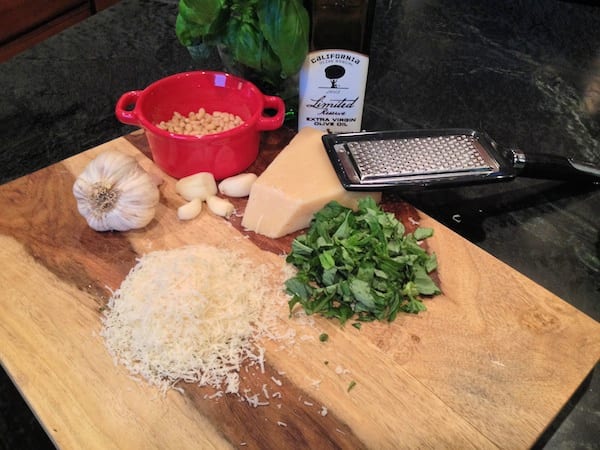 ingredients for fresh pesto