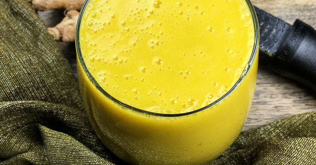 mango smoothie in glass