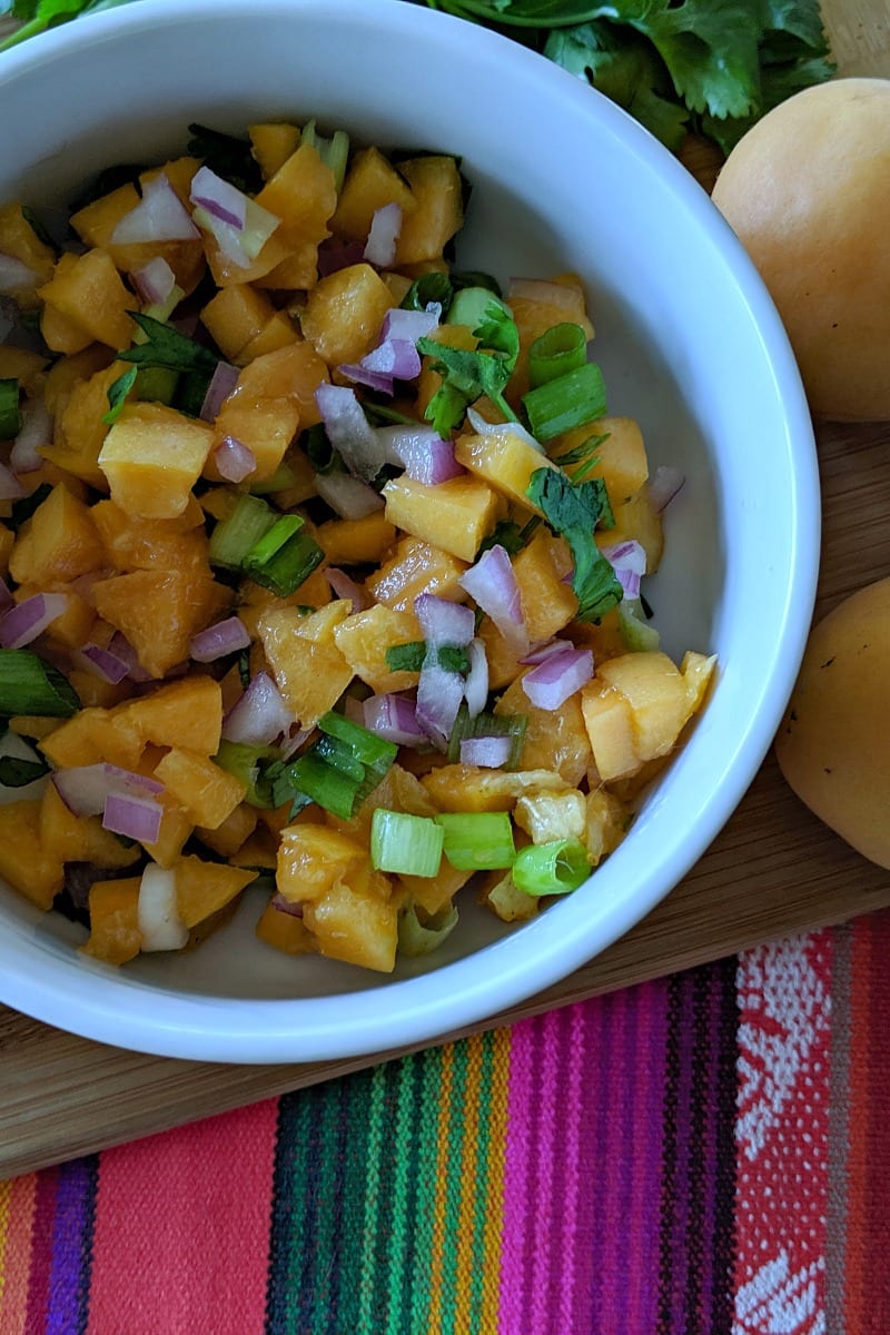 Yummy Fresh Apricot Salsa Recipe #Salsa #FruitSalsa #Apricot #Apricots #ApricotSalsa #Recipe #Vegan #Vegetarian #TacoTuesday