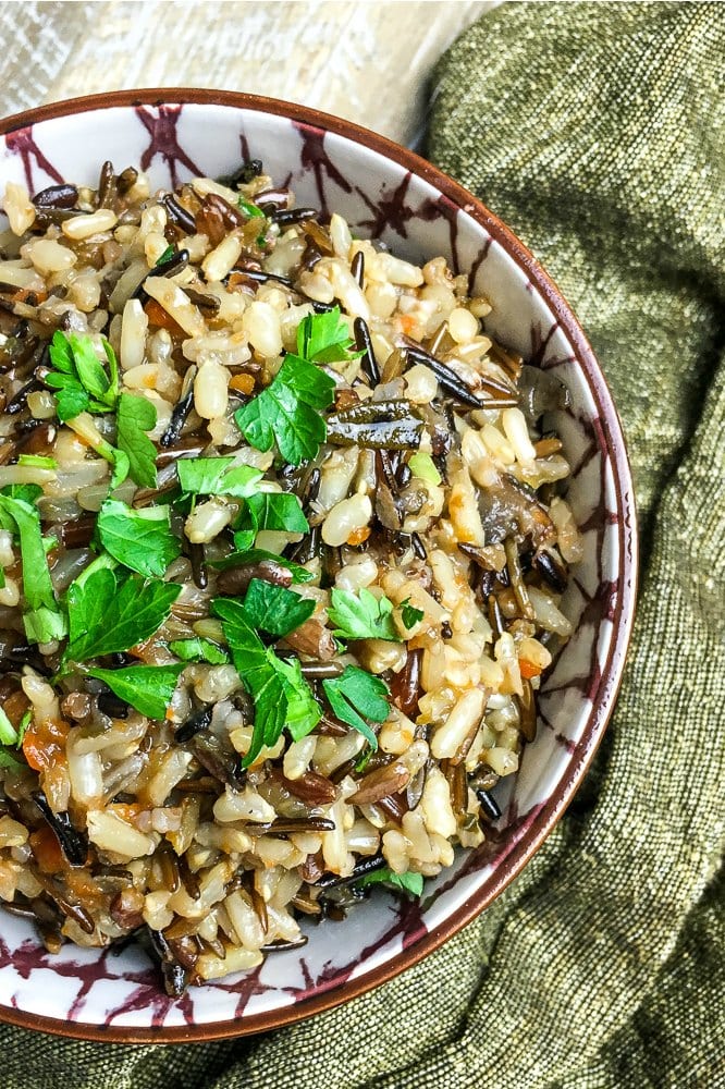 Easy Vegan Instant Pot Wild Rice Pilaf Recipe #WildRice #InstantPotRecipes #InstantPot