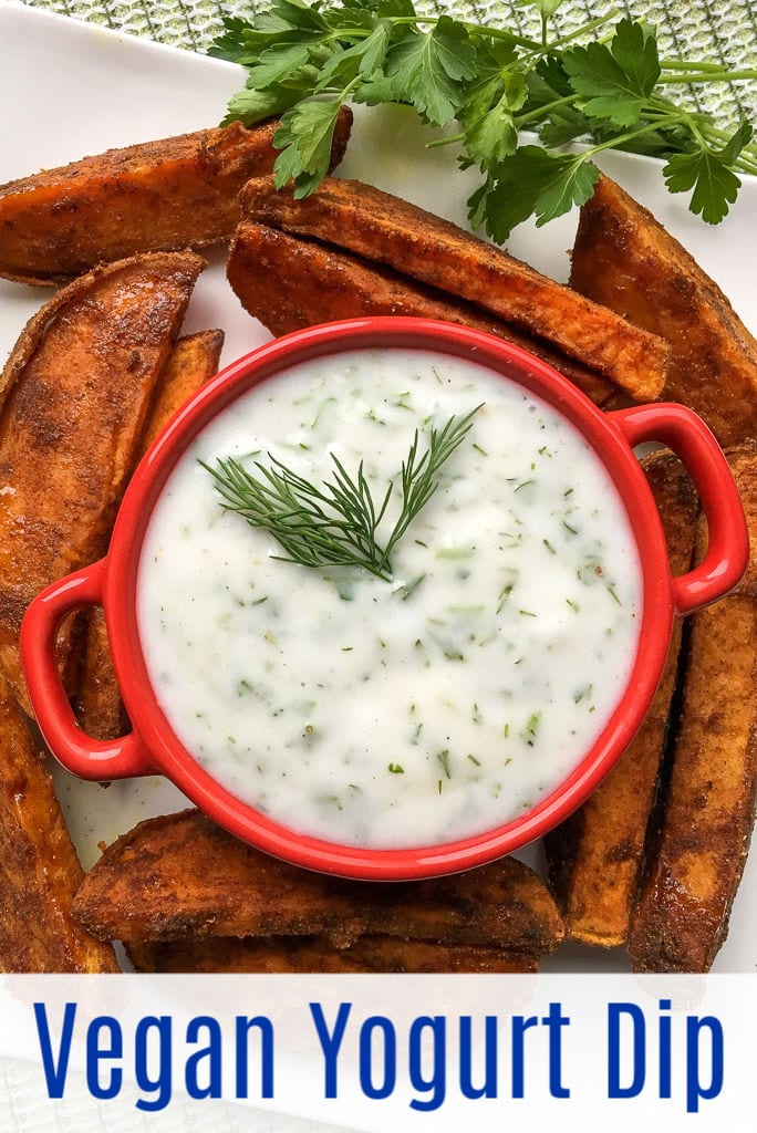 pin vegan yogurt dip with fries