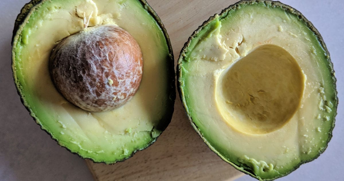 ripe avocado halves