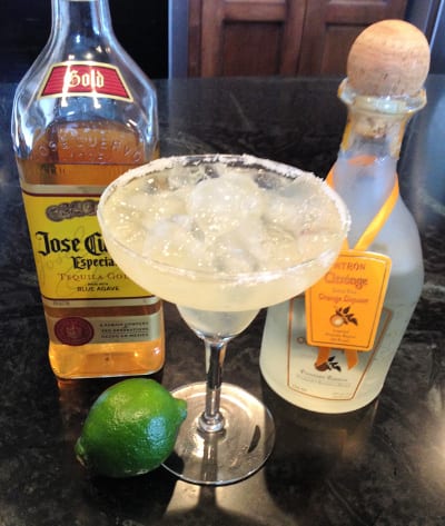 homemade classic margarita on the rocks