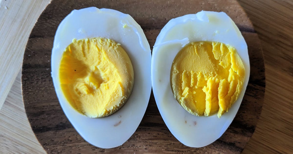 sliced hard boiled egg