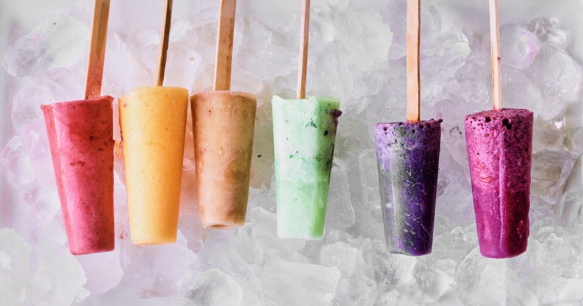 feature rainbow popsicles on ice