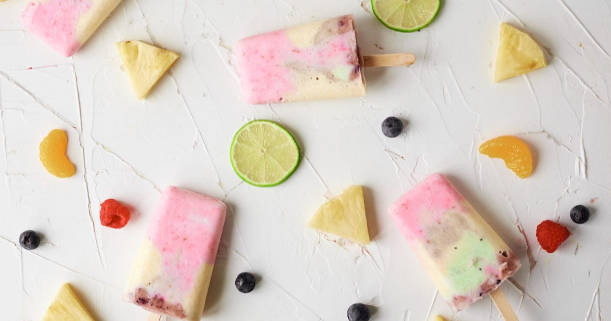 fruit yogurt rainbow pops