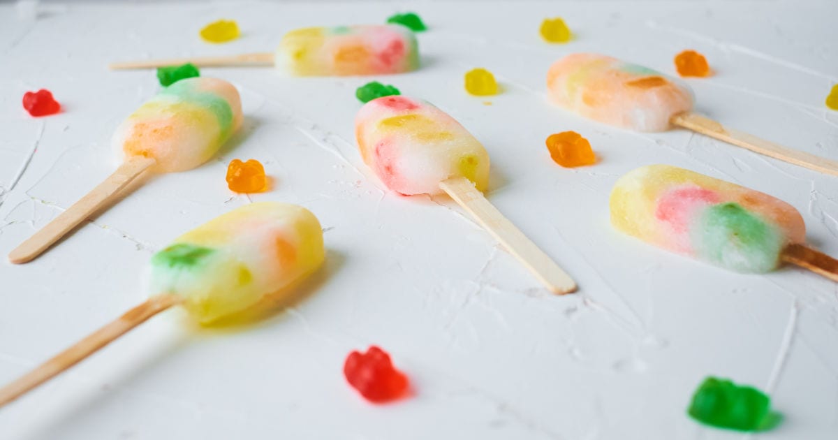 gummy candies in popsicles