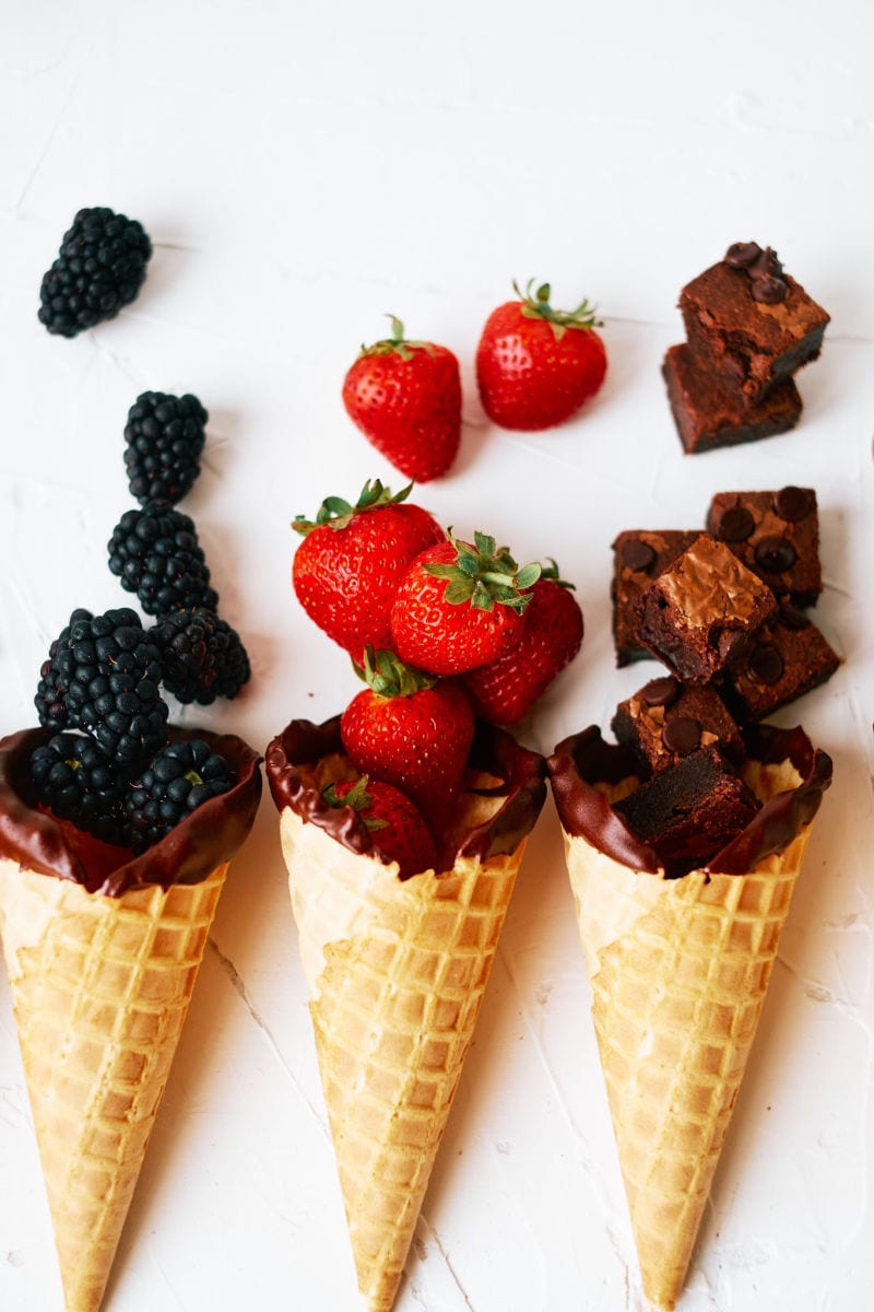 Chocolate Dipped Waffle Cone Bowls