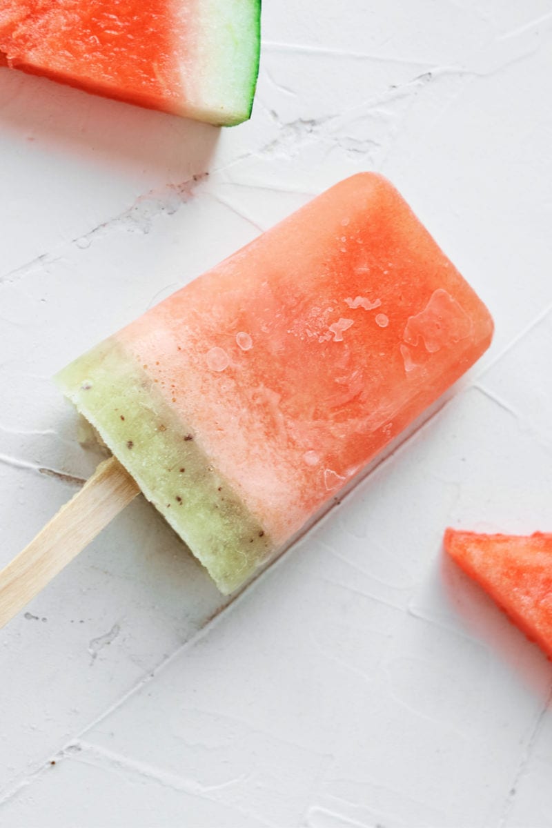 Layered Watermelon Popsicles Recipe #Watermelon #WatermelonPopsicles #Popsicles