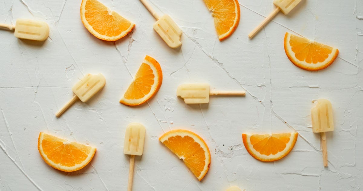 orange slices and orange popsicles