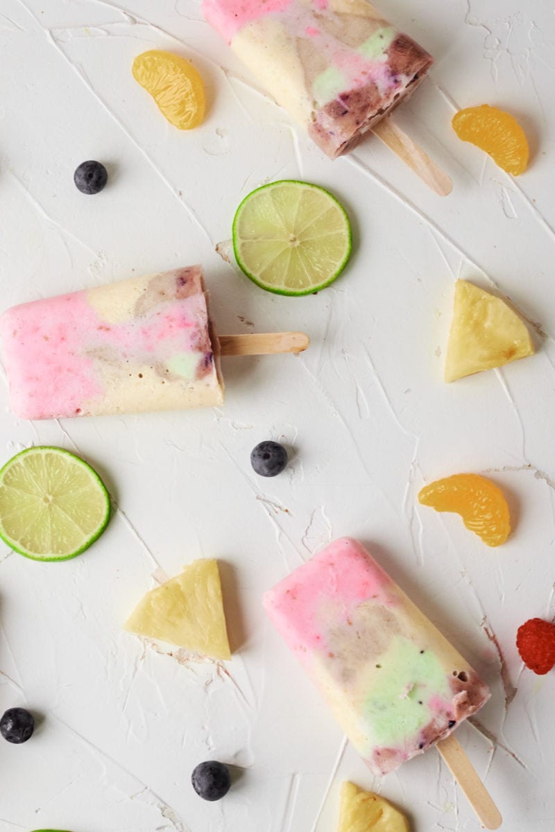 Rainbow Yogurt Popsicles Recipe #popsicles #popsiclerecipes #YogurtPopsicles