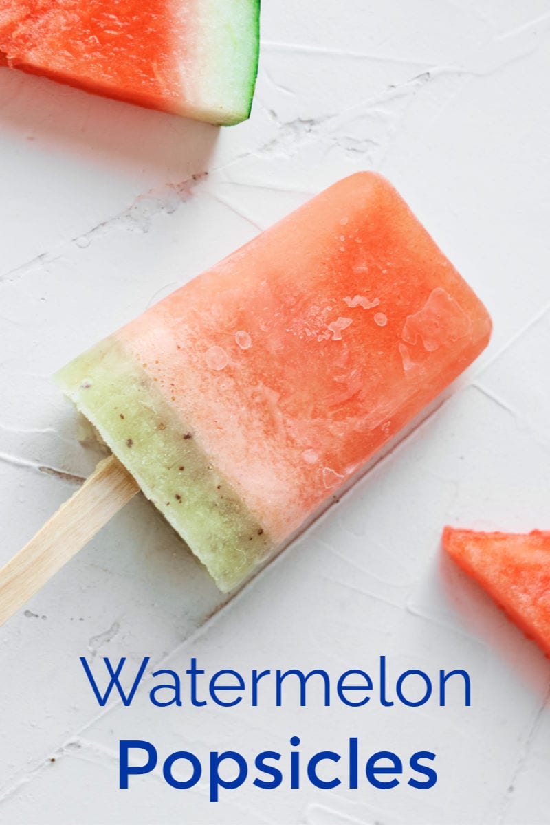 Layered Watermelon Popsicles Recipe #Watermelon #WatermelonPopsicles #Popsicles