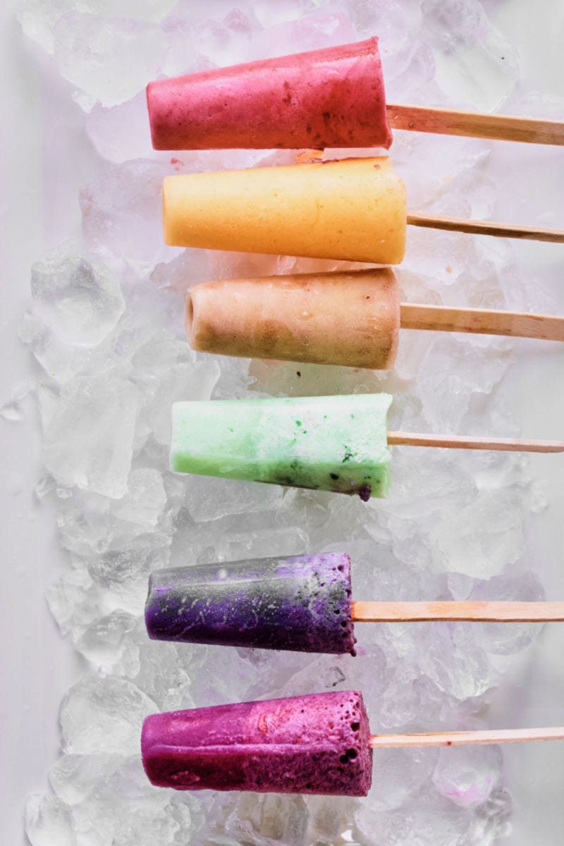 Blended Fruit Rainbow Popsicles Recipe #RainbowPopsicles #Rainbow #RoyGBiv #RainbowPride #FruitPopsicles