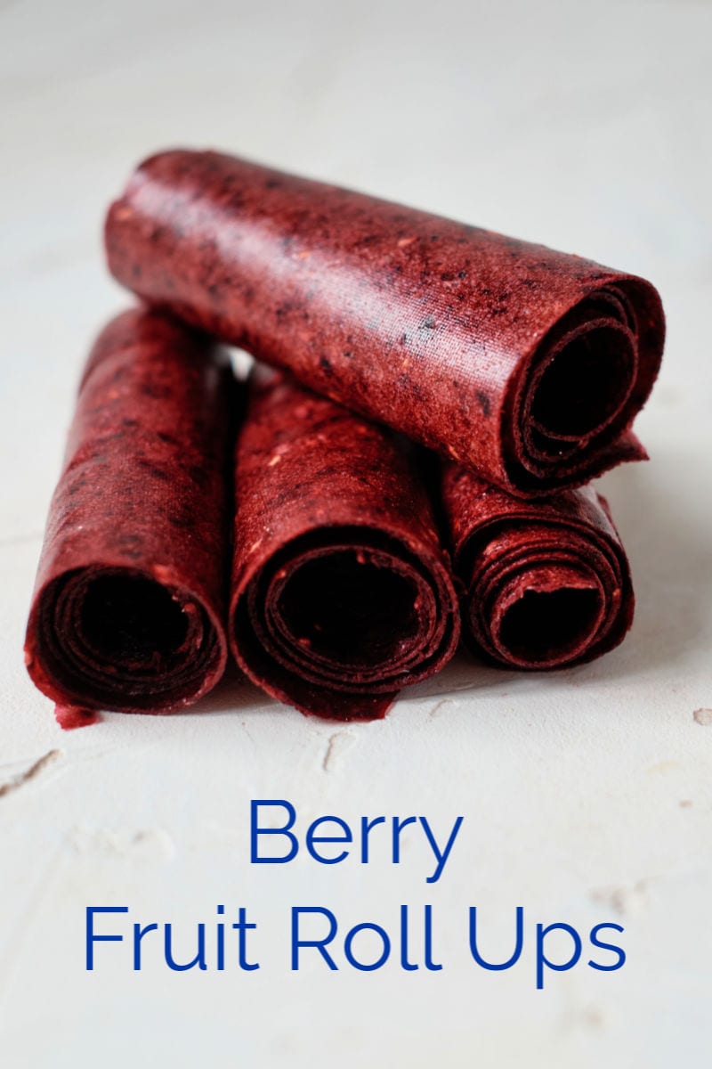 Berry Fruit Roll Ups Recipe #FruitRollUps #FruitLeather #BerryRecipes #DriedFruit