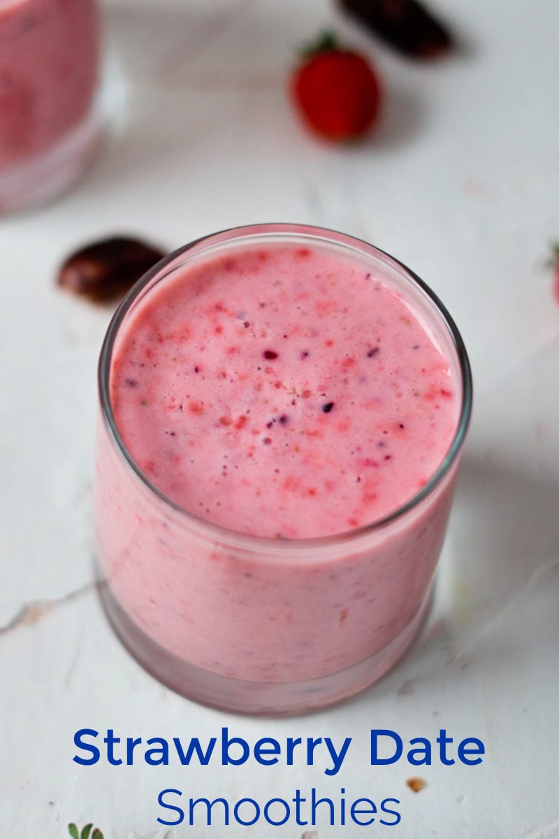 Strawberry Date Smoothie Recipe #Smoothie #SmoothieRecipe #StrawberrySmoothie #DateSmoothie