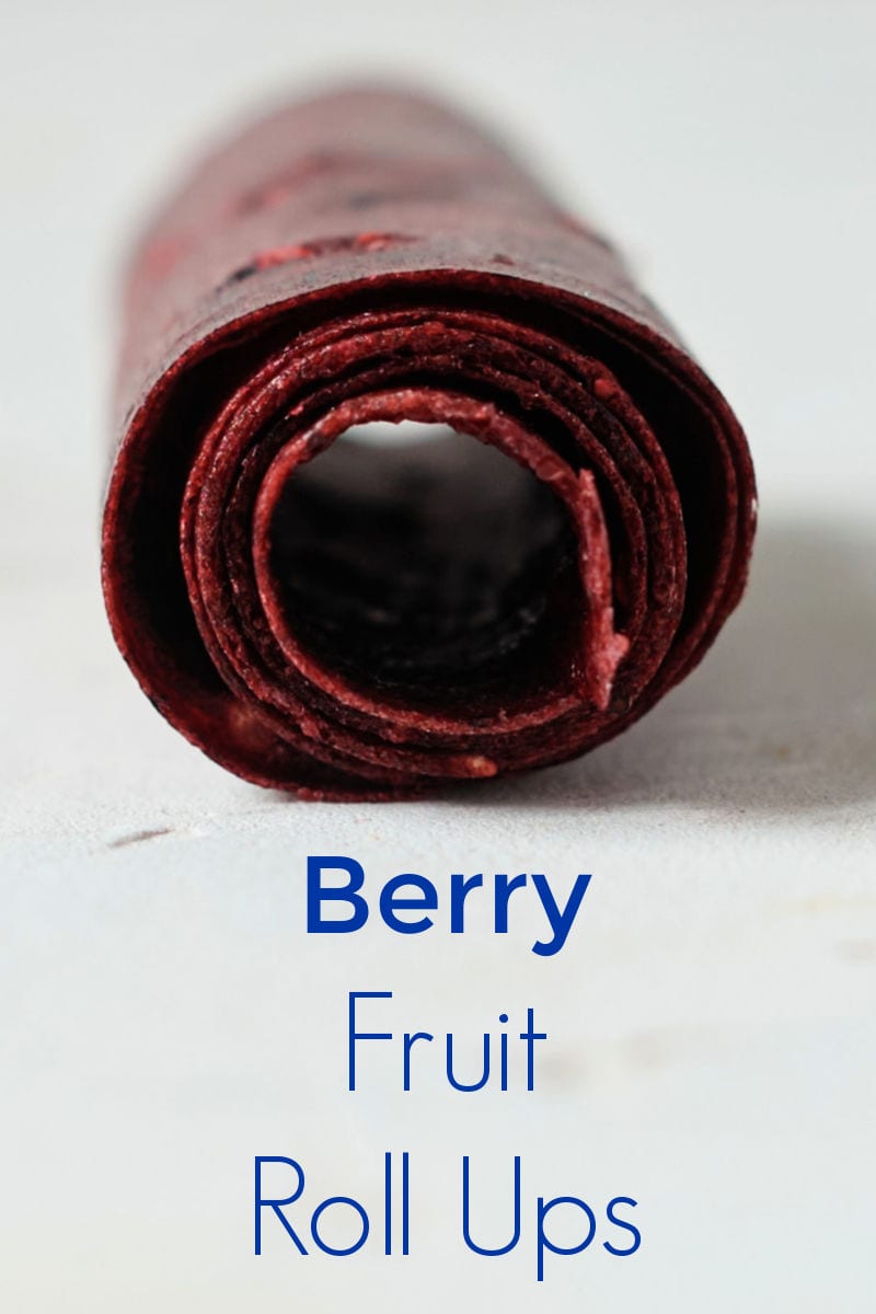 Berry Fruit Roll Ups Recipe #FruitRollUps #FruitLeather #BerryRecipes #DriedFruit