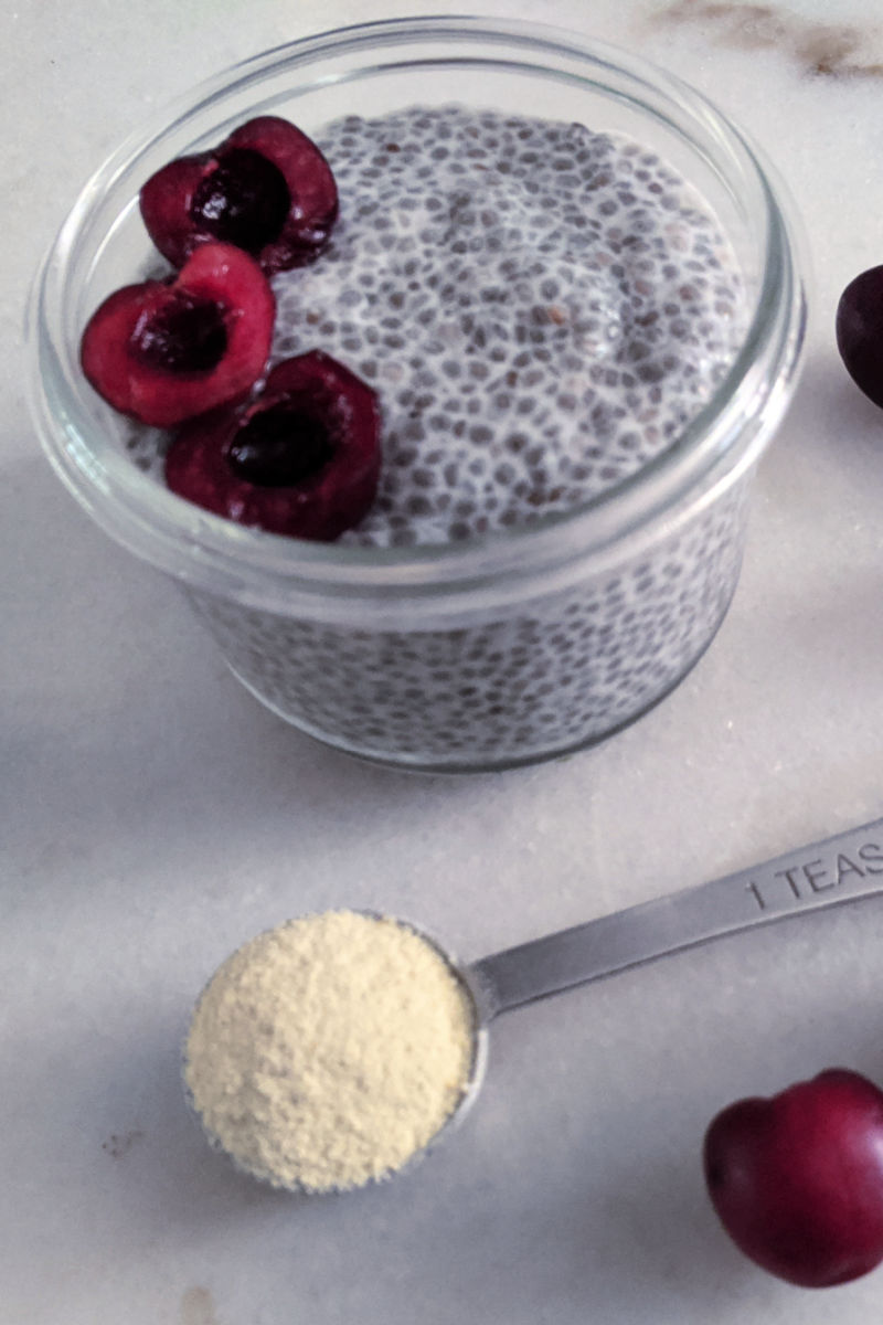 Hemp and Cherry Protein Chia Pudding Recipe #ChiaPudding #ProteinPudding #HempRecipes