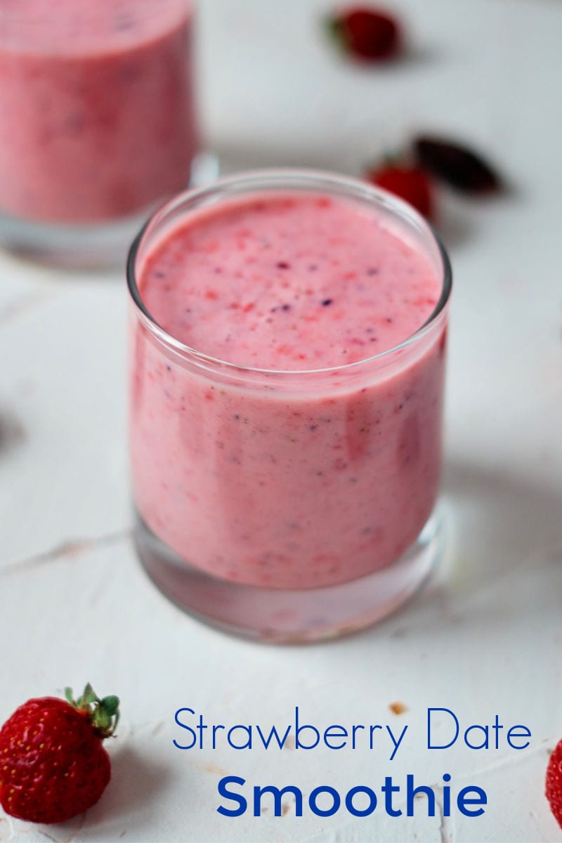 Strawberry Date Smoothie Recipe #Smoothie #SmoothieRecipe #StrawberrySmoothie #DateSmoothie