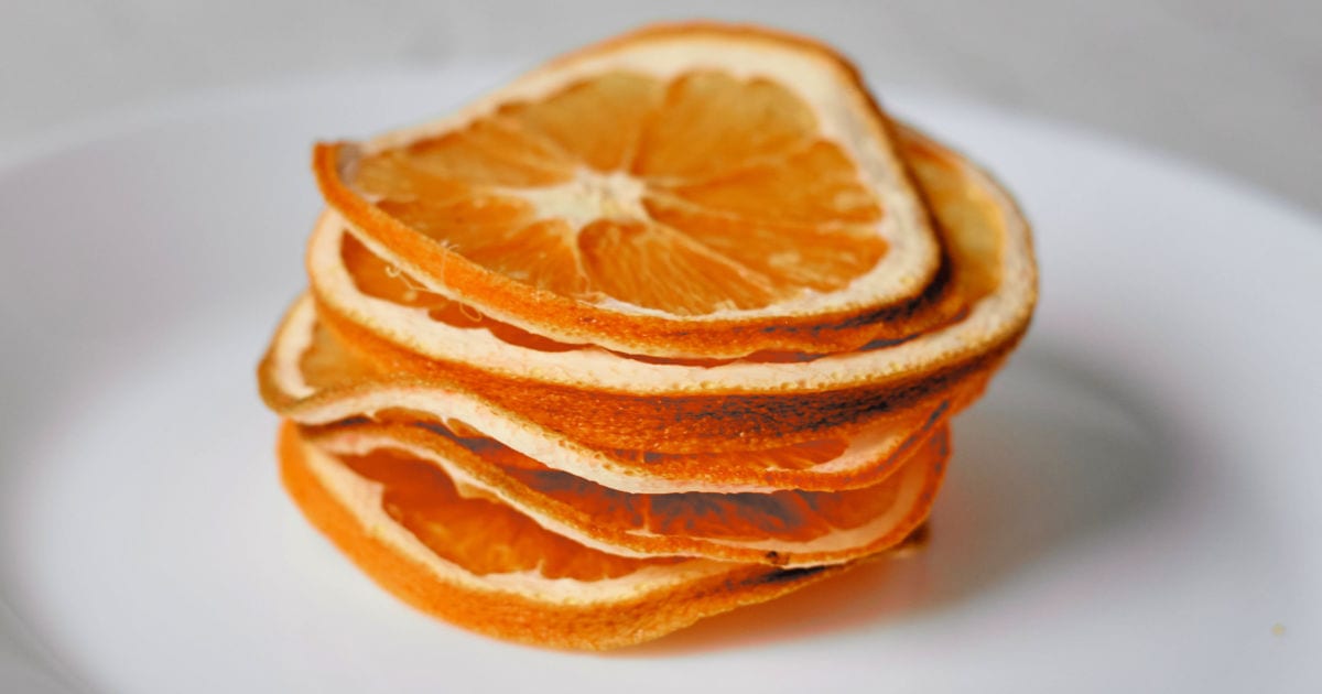 stack of deydrated orange slices