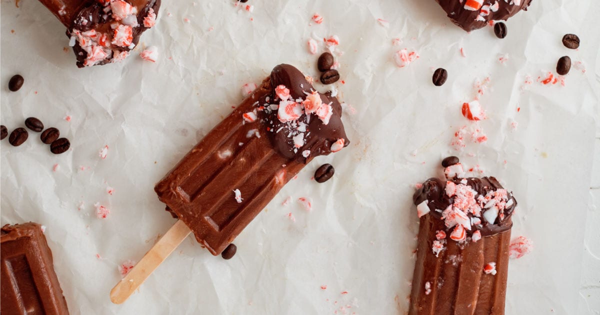 chocolate mint cold brew popsicles