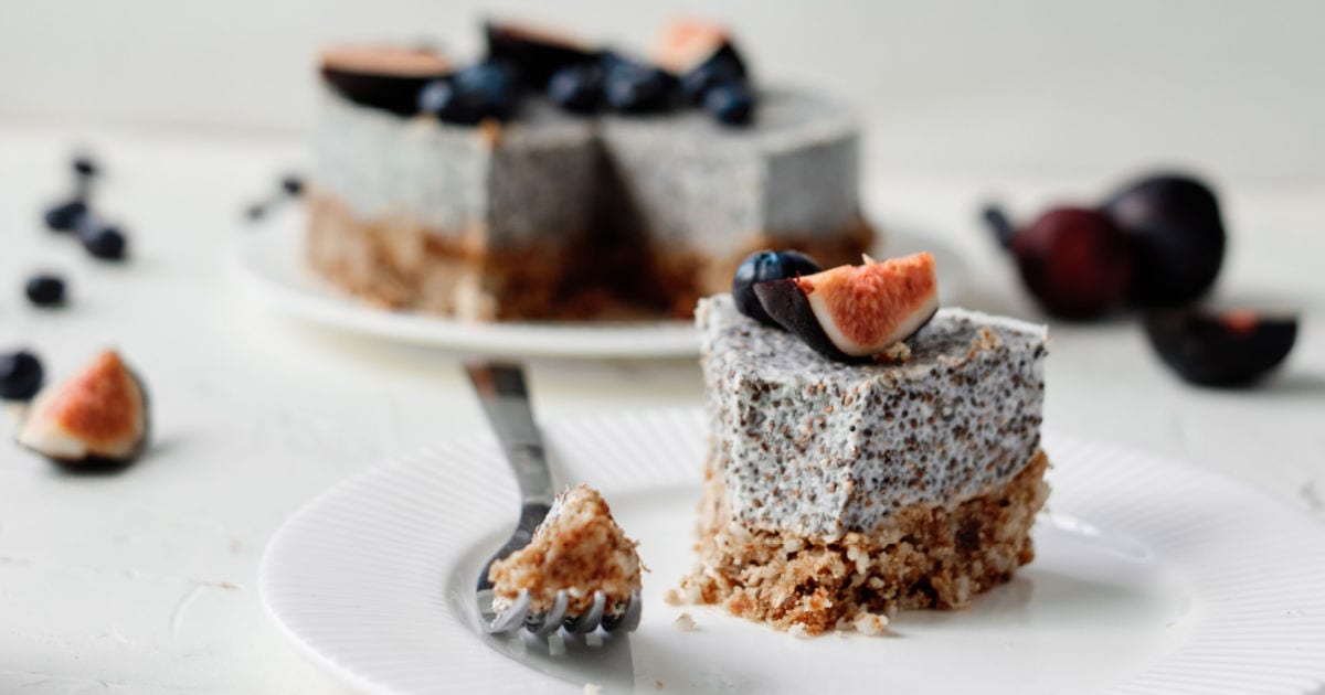 chia pudding cake and serving