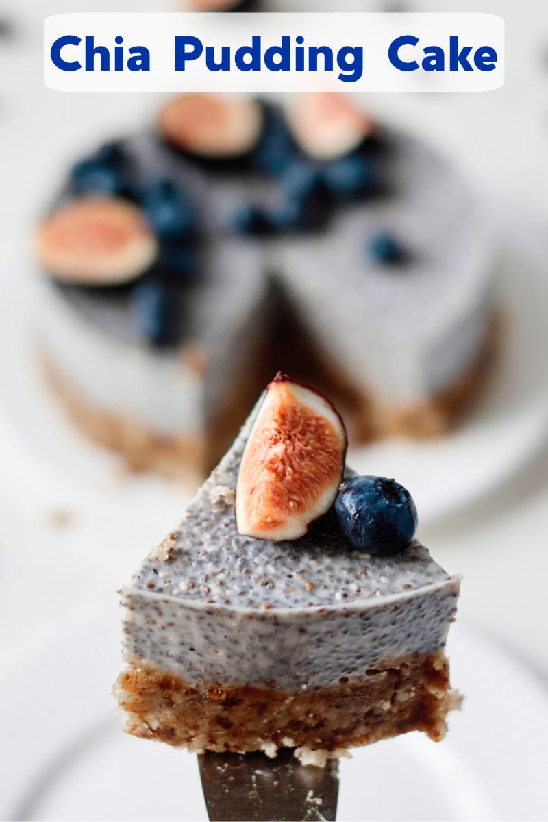 Blueberry and Fig Chia Pudding Cake Recipe #nobake #nobakedessert