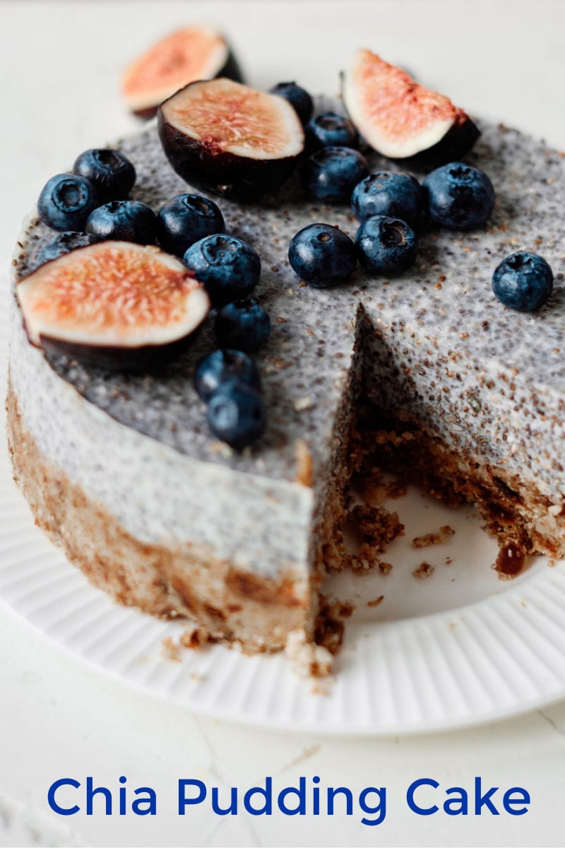 Blueberry and Fig Chia Pudding Cake Recipe #nobake #nobakedessert