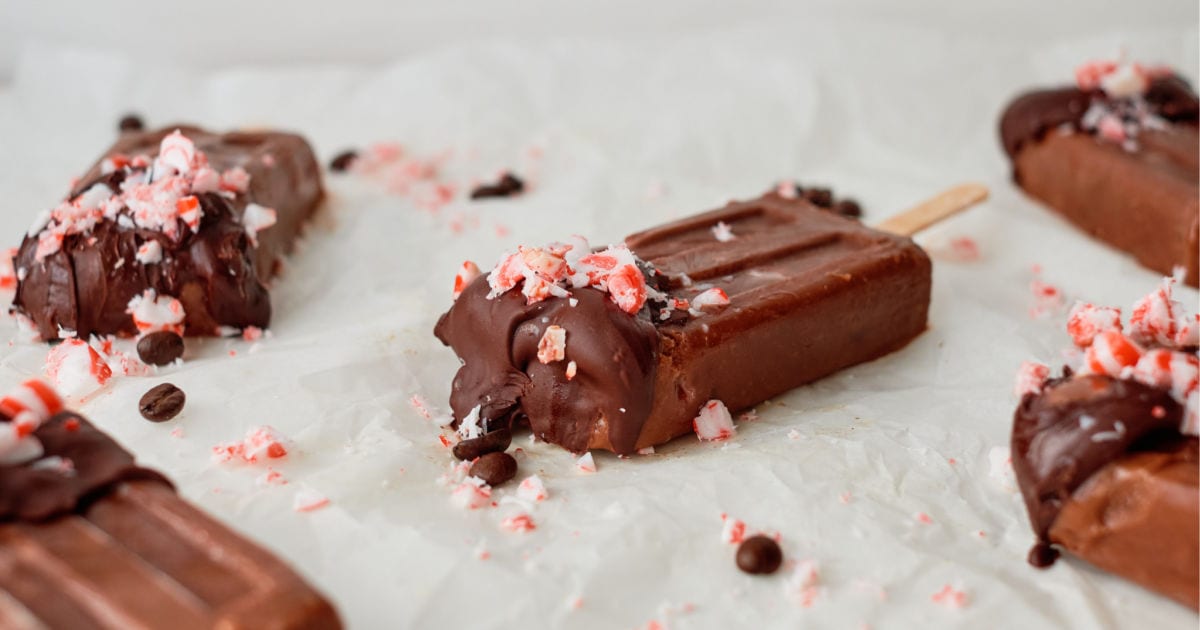 mint chocolate mocha ice pops