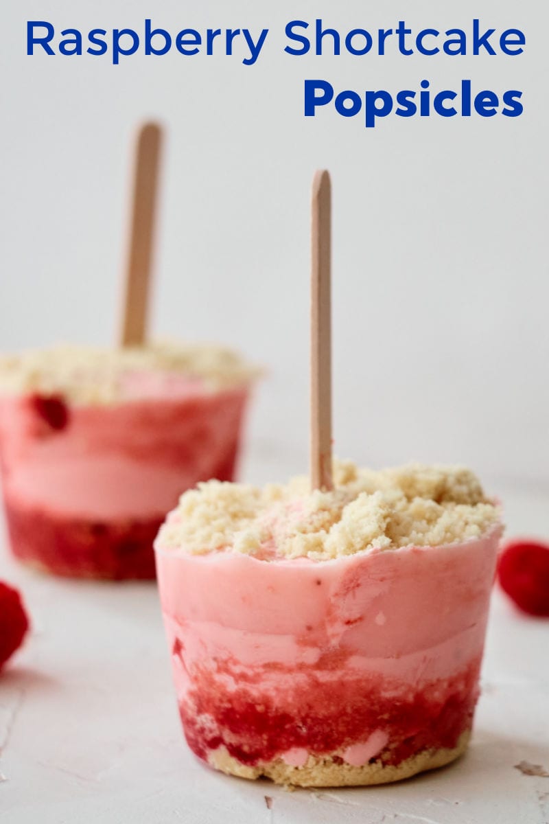 Raspberry Shortcake Popsicles Recipe #icepops #popsicles