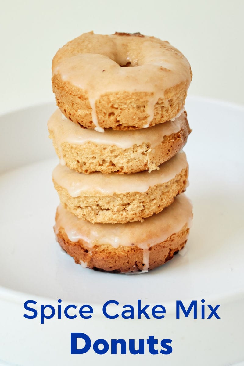 Spice Cake Donuts Recipe made from a cake mix #CakeMixHack #CakeDonuts #SpiceCake #Donuts #BakedDonuts