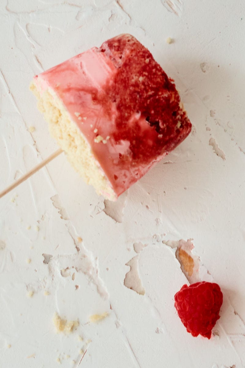 Raspberry Shortcake Popsicles Recipe #icepops #popsicles