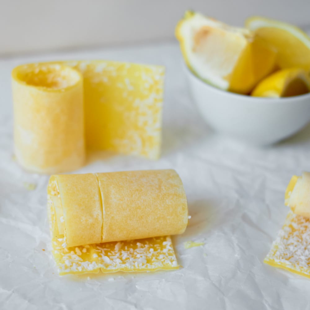 lemon coconut fruit leather