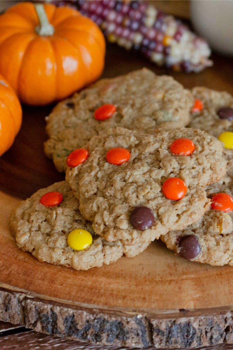 Gluten Free Fall Cookies Recipe #GlutenFree #Thanksgiving #ThanksgivingCookies #ReesesPieces
