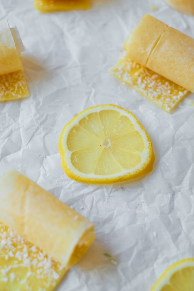 Coconut Lemon Fruit Leather Recipe #FruitLeather #FruitRollUps