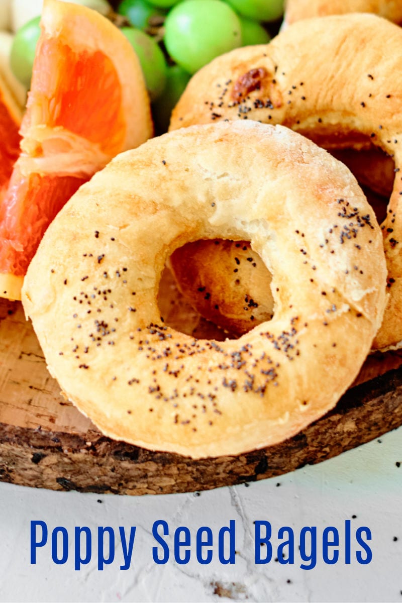 Poppy Seed Bagels Recipe for the oven or air fryer #bagel #bagels #airfryer