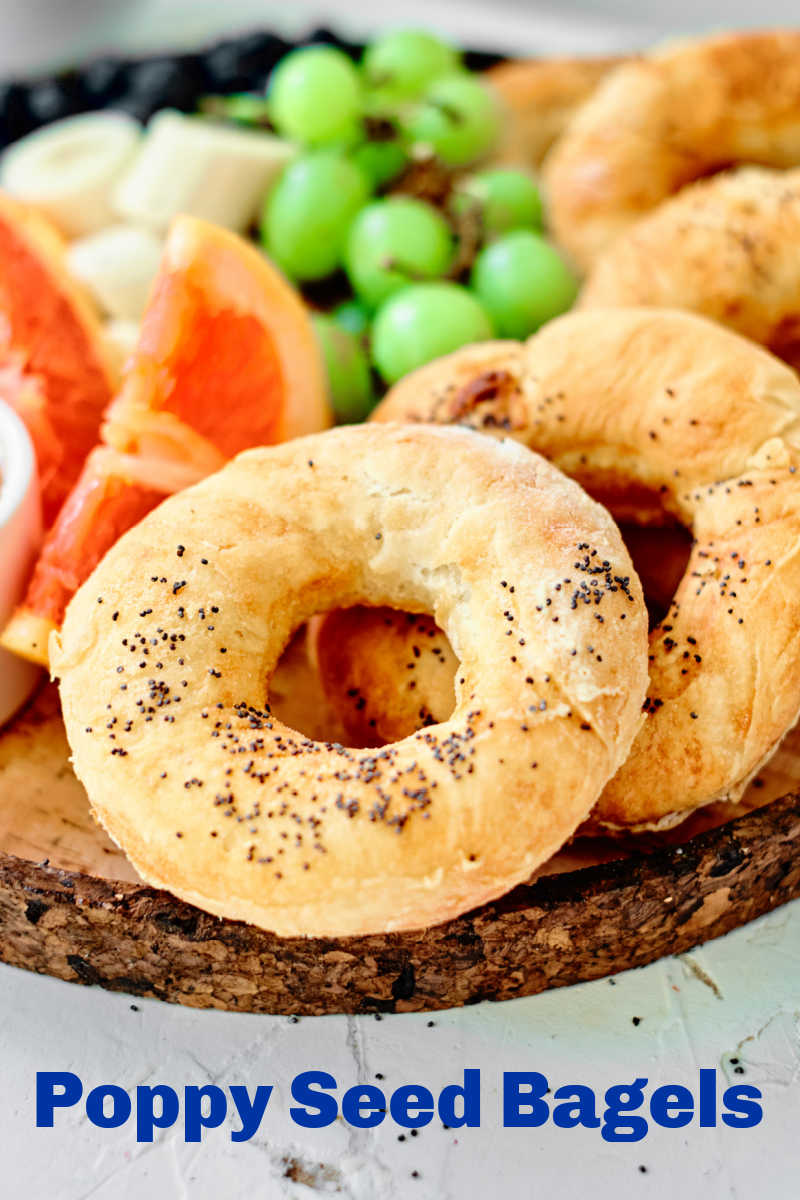 Poppy Seed Bagels Recipe for the oven or air fryer #bagel #bagels #airfryer