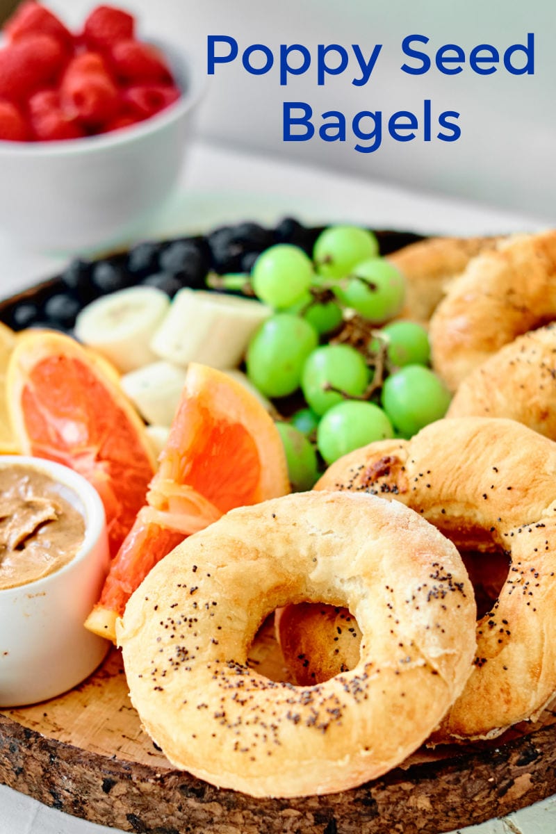 Poppy Seed Bagels Recipe for the oven or air fryer #bagel #bagels #airfryer