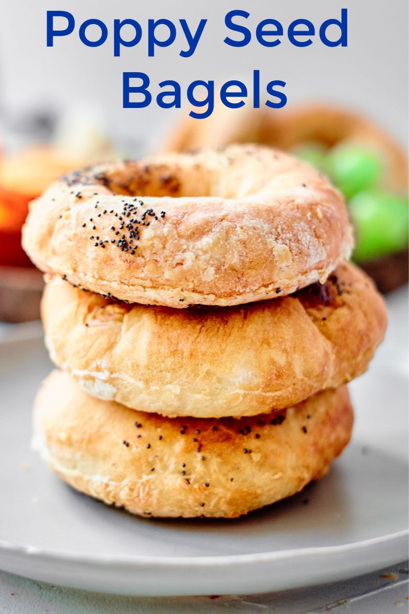 Poppy Seed Bagels Recipe for the oven or air fryer #bagel #bagels #airfryer